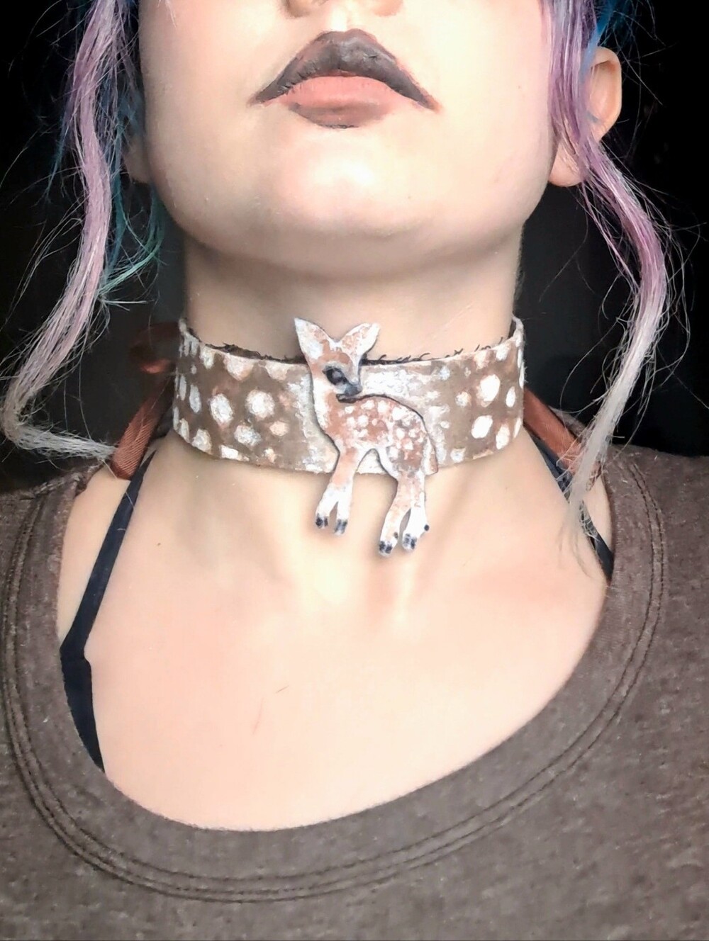 Fawn Girl - Handmade Upcycled Ribbon Choker
